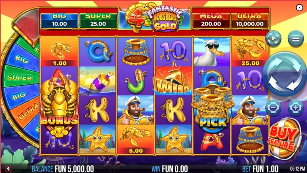 Interface do slot 4 Fantastic Lobsters Gold em um smartphone moderno
